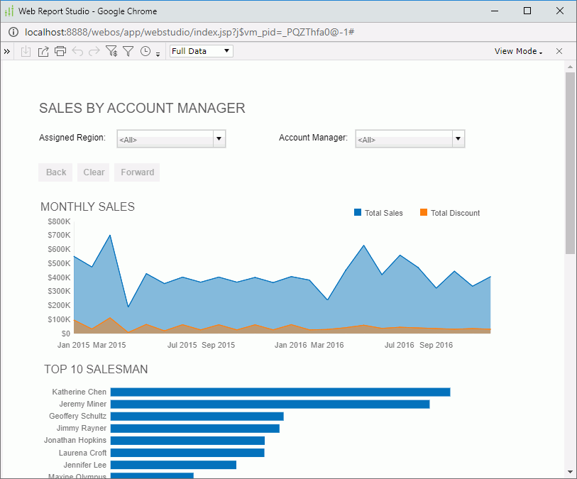 View Report in Web Report Studio