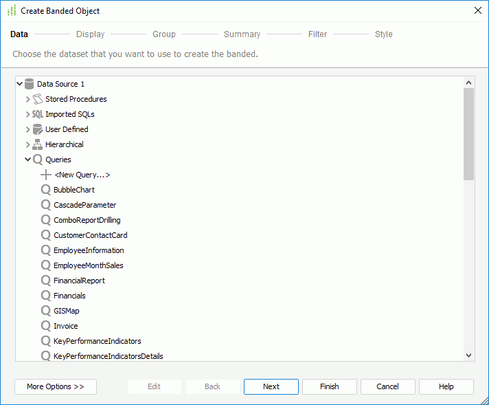 Create Banded Object - Data