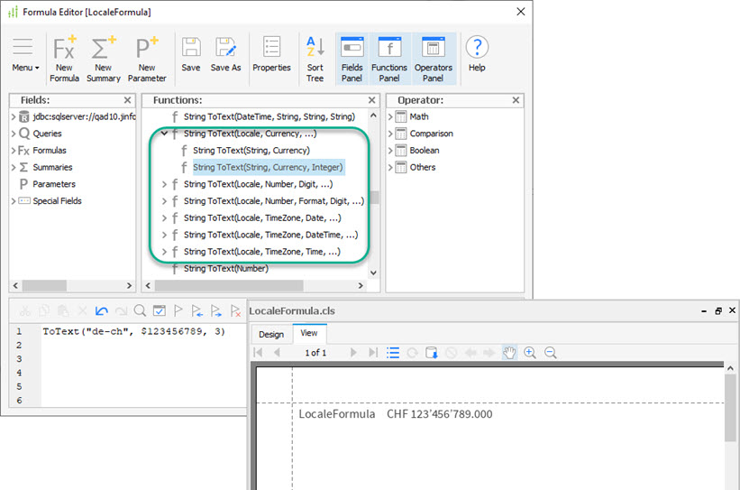 Locale Formula Functions